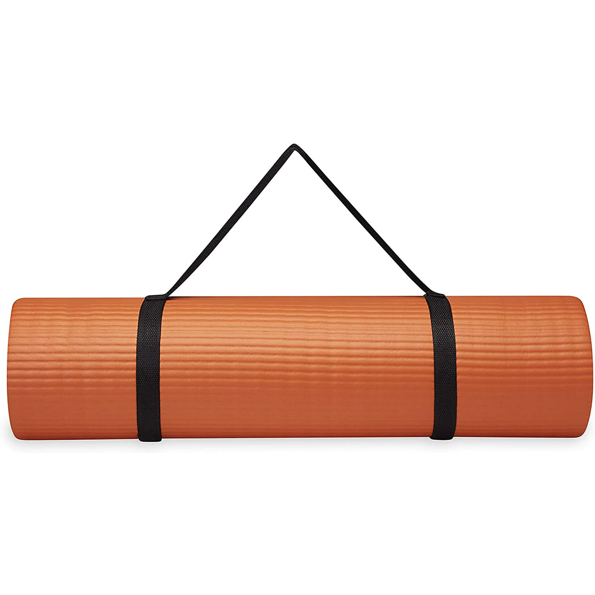 Thick Yoga Mat Fitness Exercise Mat with Easy Cinch Yoga Mat Carrier Strap 72 L X 24 W X 2 5 Inch Thick