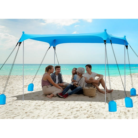 Refugio solar Gorich Beach Tent UPF50+ con 8 sacos de arena
