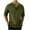 Army Green, variant on Miqool Mens 3/4 Sleeve Button up Shirt Collarless Golf Shirts Casual Gym Workout Athletic T Shirts Solid Basic Summer Tops