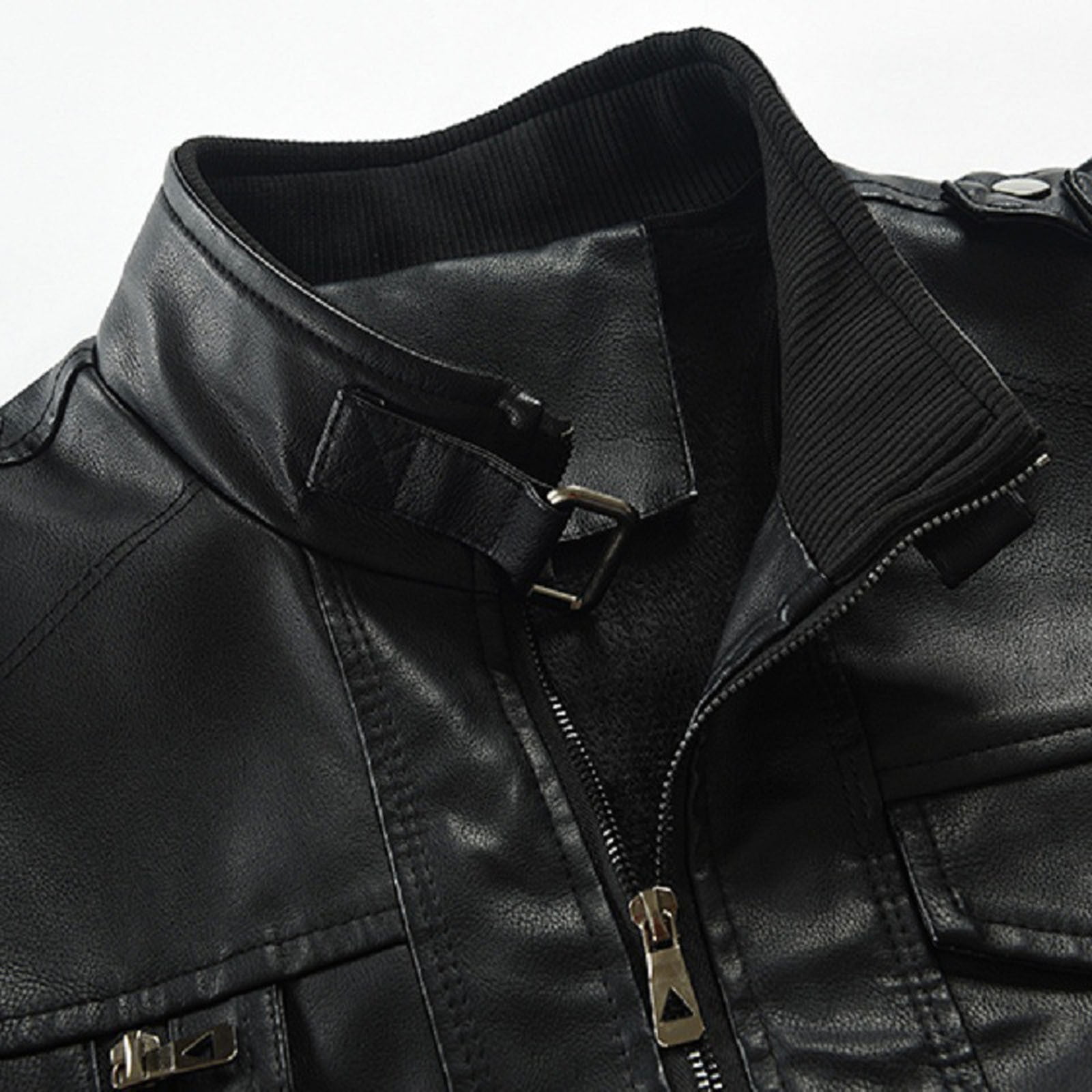 guisaled Faux Pu Leather Jacket Men Full Zip Motorcycle Jacket Waterproof Windproof Moto Vintage Bomber Jackets with Hood Valentines Day s