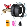thumbnail image 1 of IBC Tote Water Tank Adapter -Fine Thread Fitting for 275-330 Gallon IBC Tote Tank, Leakproof Sturdy Brass Faucet Valve, 1 of 5