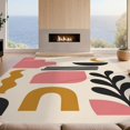 thumbnail image 2 of Design&I 6'x9' Ultra Soft Area Rug, Pink and Mustard Abstract Shapes Modern Geometric Design with Bold Motifs Fluffy Washable Non Shedding for Guest Room Bedroom Living Room, 2 of 3