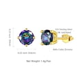 thumbnail image 4 of Juwaliy Rainbow Mystic Topaz Earrings Men 925 Sterling Silver Stud Earrings Crystal Round CZ Jewelry Christmas Mother's Day Gifts for Women, 4 of 7