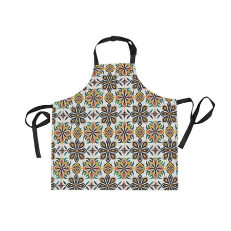

JSTEL Modern Abstract Flowers Floral Apron with 2 Pockets for Women Men Adjustable Garden Bib