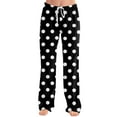 thumbnail image 5 of Swuxness Women Casual Pajamas Pants, Womens Fall Long Pants, Women's Print Elastic Waist Comfortable Sleep Pajama Pants with Drawstring and Pockets Black, XXL, 5 of 5