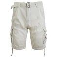 thumbnail image 1 of Mens Cargo Shorts Belted Cotton Twill Flat Front Washed Utility Pockets, 1 of 4