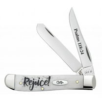 Case XX Knives Psalms 118:24 Rejoice Natural Bone Mini Trapper Stainless Pocket Knife