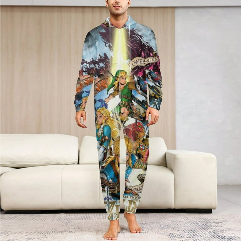 The Legend of Zelda Women Men Pajamas Zipper Onesie Jumpsuit