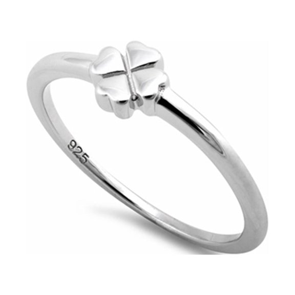 Mooneye 925 Sterling Silver Platinum Plated 4 Heart Clover Shape Women Valentines Day Gifts Ring