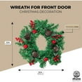 thumbnail image 2 of Christmas Wreath for Front Door, Indoor Outdoor Holiday Decorations (12 in), 2 of 6