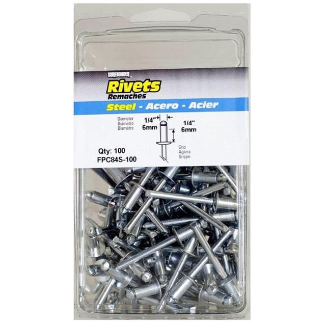 FPC84S-100 0,25 x 0,25 Po Rivets en Acier Multigrip 100 Numération
