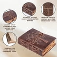 thumbnail image 5 of Leather Village Tree of Life Journal –Vintage Bound Diary for Men and Women with Handmade Embossed – Antique Deckle Edge Paper – Blank Writing Sketchbook – Book of Shadows (BROWN – 8 x 6 inches), 5 of 7