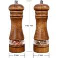 thumbnail image 6 of Haomacro Wood Salt and Pepper Grinder Set, Manual Mills with Acrylic Window, Adjustable Ceramic Grinding - 6.5inch, 2 Pack, 6 of 6
