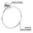 thumbnail image 2 of Toallero De Argolla Acero Inoxidable Foset Tba-77 Cromo PLATA, 2 of 4