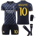 thumbnail image 2 of 2324 Camiseta de fútbol visitante del Real Madrid No. 7 Vinicius 5 Bellingham 10 Modric conjunto de camisetas para niñosNo hay número de distancia, 2 of 3