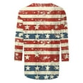 thumbnail image 5 of Cavosen American Flag Tops for Women Petite Independence Day 3/4 Sleeve Crew Neck T Shirts USA Flag Graphic Shirts Lady XL 4th of July Casual Shirts Red White and Blue Tunic Tees Patriotic Clothes, 5 of 5