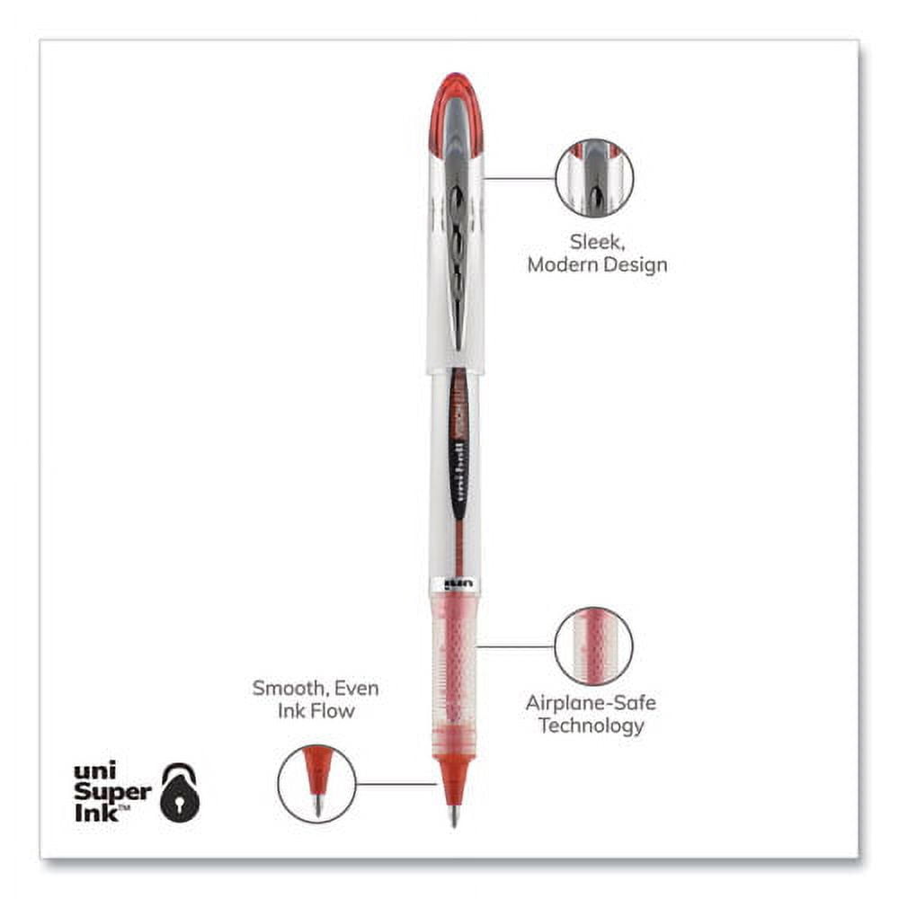 Vision Elite Roller Ball Pen, Stick, Bold 0.8 Mm, Red Ink, White/red Barrel | Bundle of 10 Each
