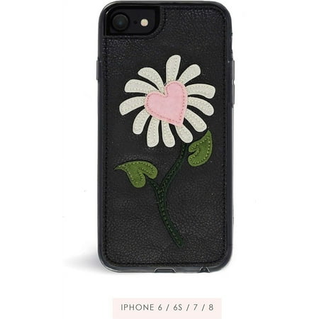 ZERO GRAVITY Compatible with iPhone 6/6s/7/8/SE 2nd Gen Love Daisy Phone Case - Embroidered Heart and Daisy Design - 360 Protection, Drop Test Approved