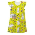thumbnail image 1 of MIASHUI Robe de Nuit d'Été pour Filles avec Imprimé de Pâques et Petites Manches Volantes Robe de Maison Confortable pour Enfants Jaune, 6-7 Ans, 1 of 2