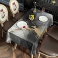 thumbnail image 2 of Gray Black Gold Marble Pattern Rectangle Tablecloth 60"x120",Waterproof Polyester Rectangle Table Cloth, Wipeable Spillproof Polyester Tablecloth for Dining, Camping, Indoor and Outdoor, 2 of 6