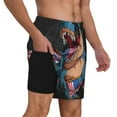 thumbnail image 3 of Fotbe Blue Dinosaur Men’s Swim Trunks Quick Dry Swim Shorts Board Shorts with Mesh Lining-X-Large, 3 of 9