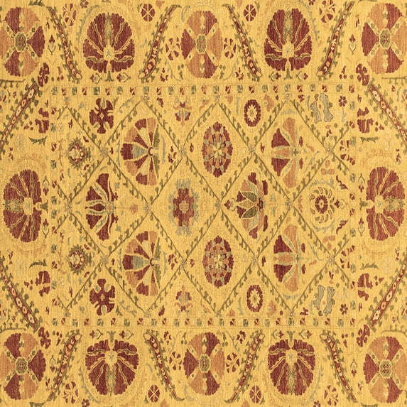 Ahgly Company Indoor Square Abstract Brown Modern Area Rugs, 4' Square