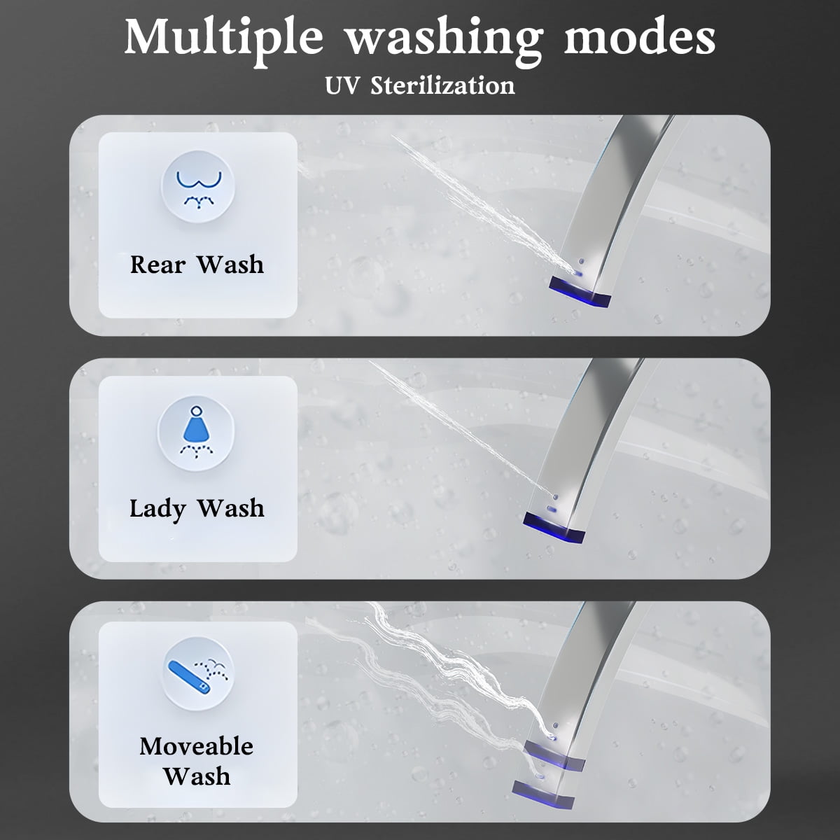 Smart Bidet Toilet Built-in Bidet, Heated Seat, Night Light, Tankless, Auto Soft Close, Deodorization, Dryer & Foot Sens