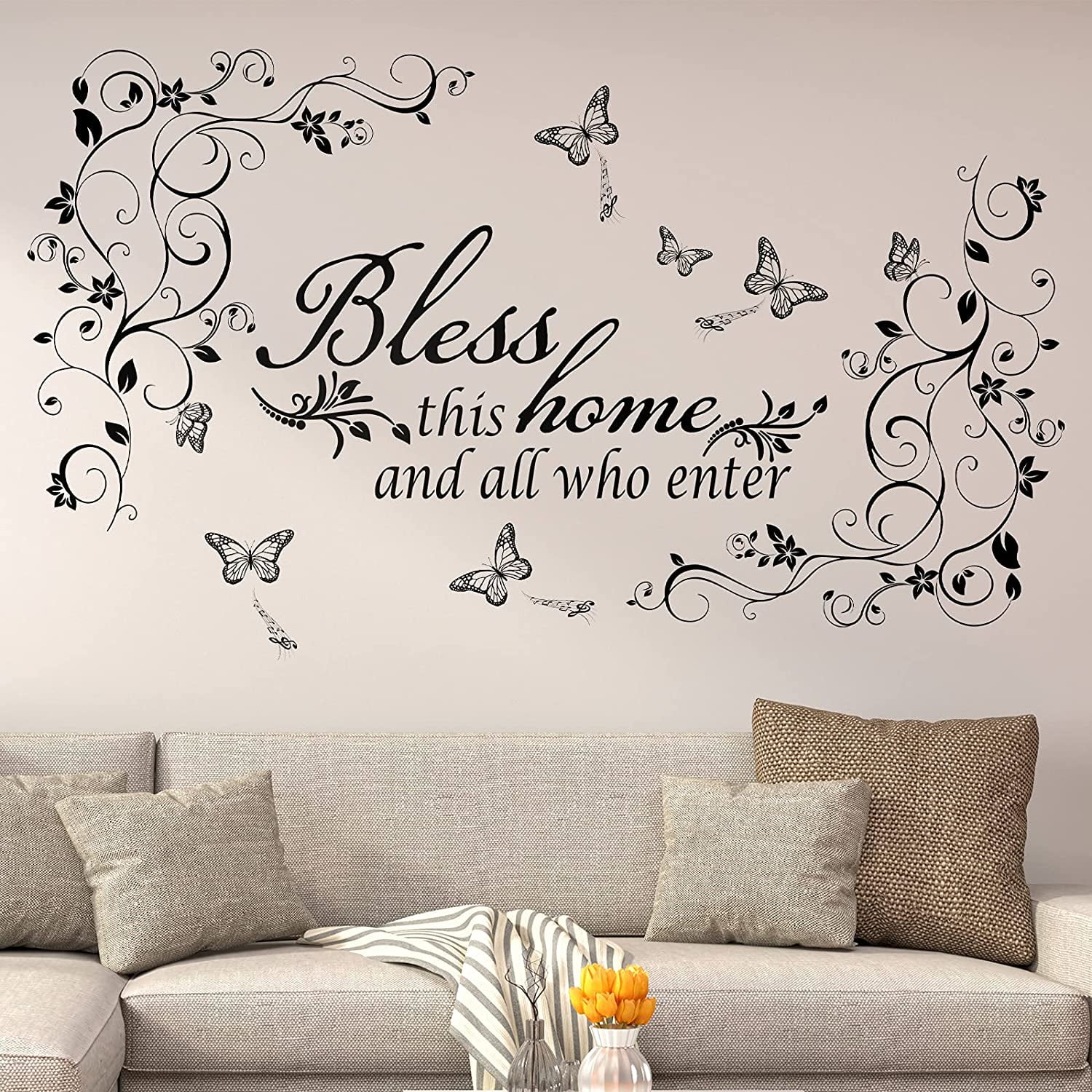 DIY Butterfly Vine Home Removable Vinyl Decal Art Mural Wall Stickers Decor ONE DIY Butterfly Vine Home Removable Vinyl Decal Art Mural Wall Stickers Decor ONE