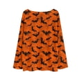 thumbnail image 5 of WTOBBY Women's Casual Halloween Themed T-Shirt with Long Sleeves and Round Neck, Retro Printed Design for Stylish Outfits, Ideal for Fall and Comfort Wear,Orange XL, 5 of 5