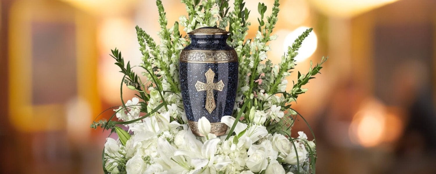 Extra Large Black Cross Urns for Cremation Ashes Large Urn XL or Small Keepsake Urns for Adult Cremation Ashes & Urns for Human Ashes for Home or Burial Cremation Urns