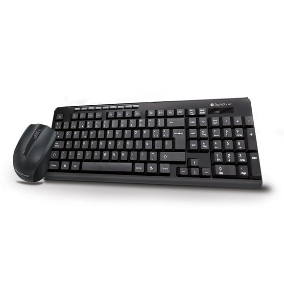 Kit de Teclado y Mouse óptico inalámbrico TechZone TZ16COMB01-INA