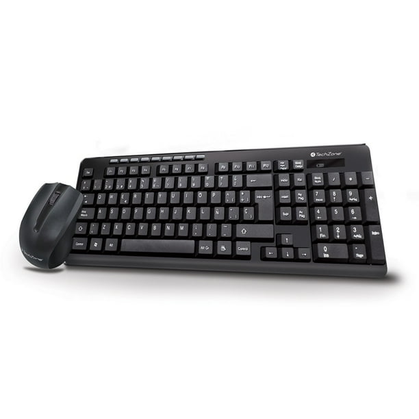 Kit de Teclado y Mouse óptico inalámbrico TechZone TZ16COMB01-INA