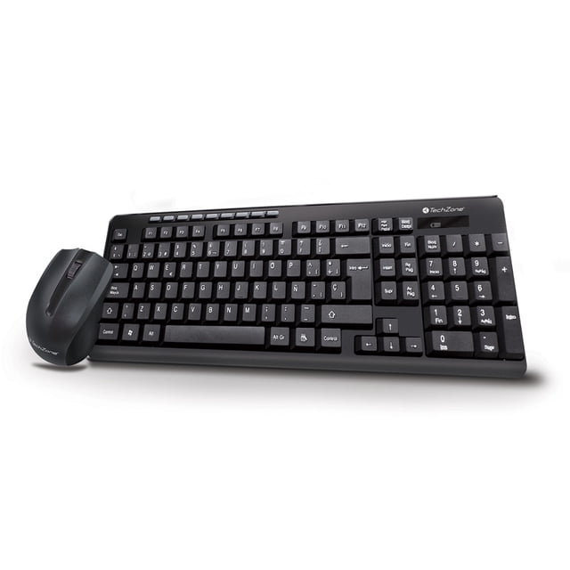 Kit de Teclado y Mouse óptico inalámbrico TechZone TZ16COMB01-INA