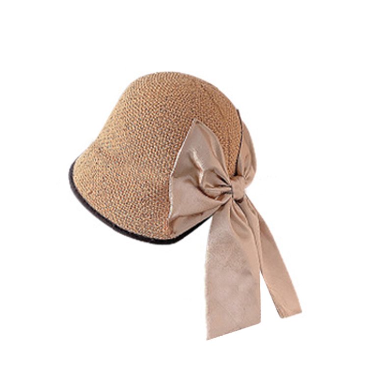 Elegant Brown Women\'s Hat with Ribbon Hats | Lisa Tan Round Straw Boater Hat with Bow Detail | Coast main image 2