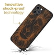 thumbnail image 3 of Case Yard Wooden Case for iPhone-12/12-Pro Soft TPU Silicone cover Slim Fit Shockproof Wood Protective Phone Cover for Girls Boys Men and Women Supports Wireless Charging Great Lion Design, 3 of 7