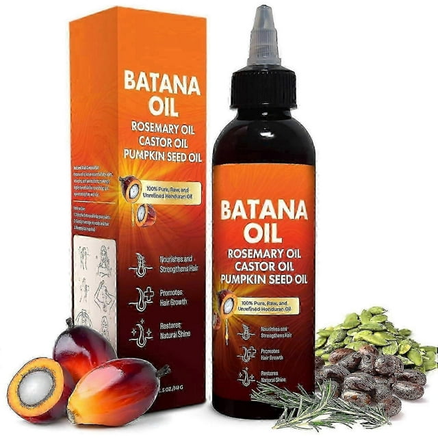 Batana Oil for Hair Growth, 4-in-1 Pure & Unrefined Honduran Oil with Rosemary, Castor, Pumpkin Seed Oil, Nourishes, Strengthens, Promotes Healthy Hai