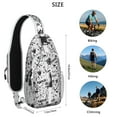 thumbnail image 5 of Sling Backpack,Halloween Doodle Pattern Crossbody Bag with Water Bottle Holder,Waterproof Sling Bag for Men/Women with Chest Phone Holder for Hiking,Travel, 5 of 6