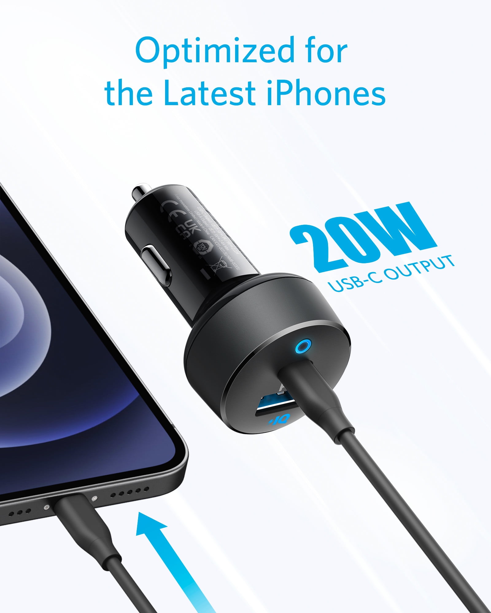  Car Charger, Anker Quick Charge 3.0 39W Dual USB Car Charger  Adapter, PowerDrive Speed 2 for Galaxy S10/S9/S8/S7/S6/Plus, Note 9,  Poweriq for iPhone 11/XS/Max/XR/X/8/7, Ipad Pro, LG, Nexus, and More 