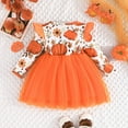 thumbnail image 5 of MUXiin Girls Halloween Dress,Toddler Girls Long Sleeve Halloween Pumpkin Print Party Dress for Autumn Festive Occasions for 9-12 Months, 5 of 6