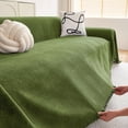 thumbnail image 5 of decorUhome Sofa cover for 3-Cushion Couch, Washable Slipcover with Tassels, Soft Chenille Couch Cover for Pets & Kids, Home Decor (Green, 71" x 118"), 5 of 8