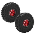 thumbnail image 2 of Juego de 2 llantas de 1,9 pulgadas y neumáticos de goma para coche teledirigido Axial SCX10 1/10, color rojo y negro., 2 of 14