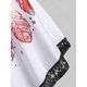 thumbnail image 4 of Más el tamaño de encaje Insertar pluma Imprimir sin mangas Rosegal Camisetas sin mangas de talla grande, 4 of 5