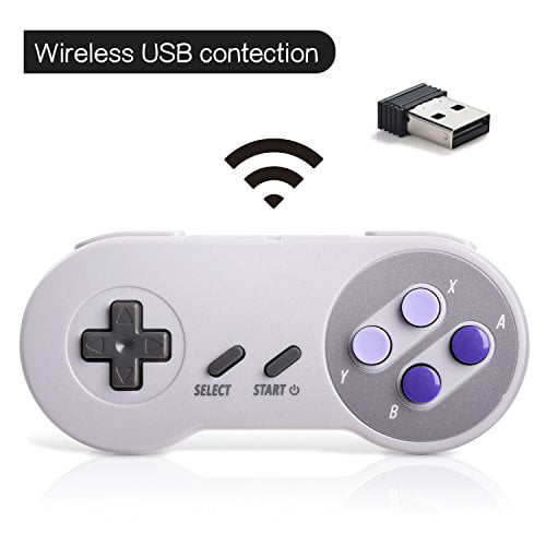 2 Pack 2.4 GHz Wireless USB Controller Compatible with Super NES 