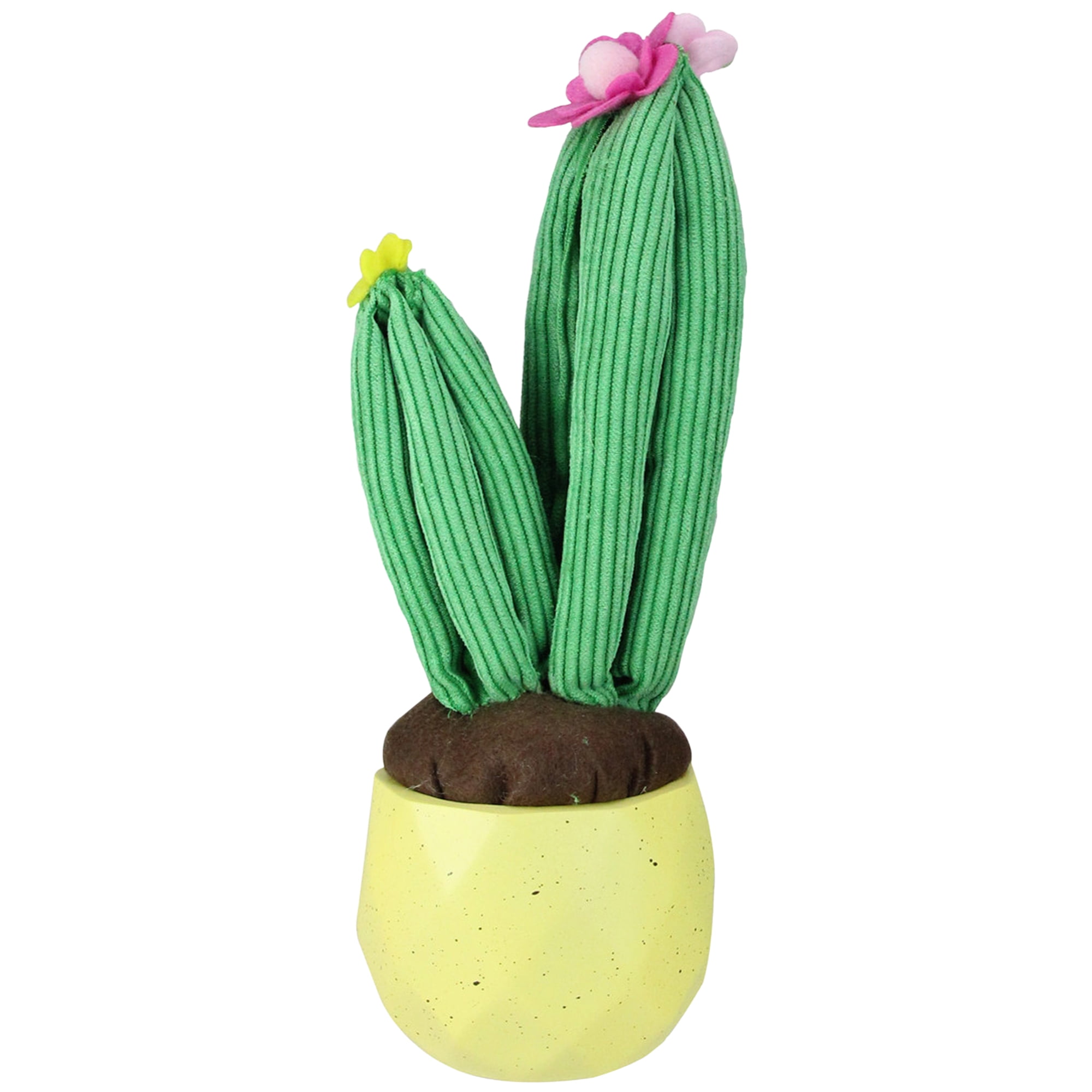 Northlight 10.5" Plush Dual Cactus Artificial Potted Plant Table Top Decoration - Green/Yellow