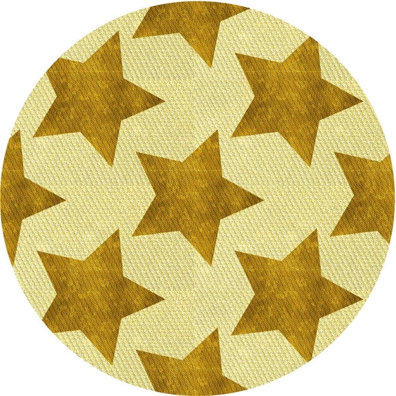 Ahgly Company Indoor Round Patterned Cinnamon Brown Area Rugs, 3' Round