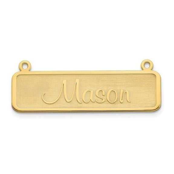 Finest Gold 14K Satin Name Plate Bar Pendant