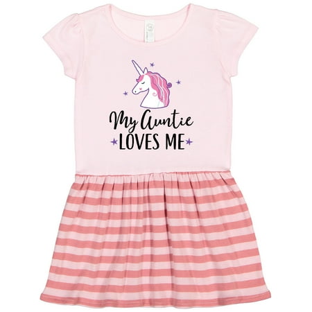 

Inktastic My Auntie Loves Me Unicorn Gift Toddler Girl Dress