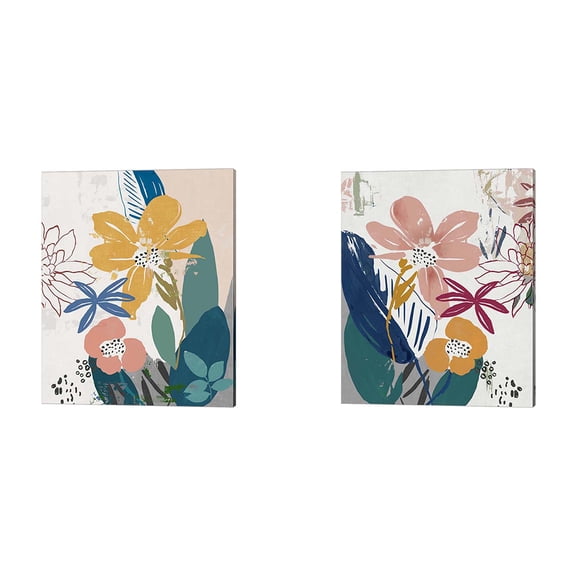 Great Art Now Sunshine Reflection & Smile of the Summer by Asia Jensen 2 Piece Canvas Art Set Each 12"W x 15"H