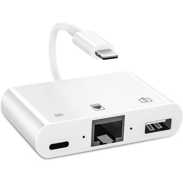 Apple MFi Clé USB 3.0 3 en 1 certifiée pour iPhone, iPhone, stockage de  photos pour iPhone, disque dur externe compatible avec  iPhone/PC/iPad/autres