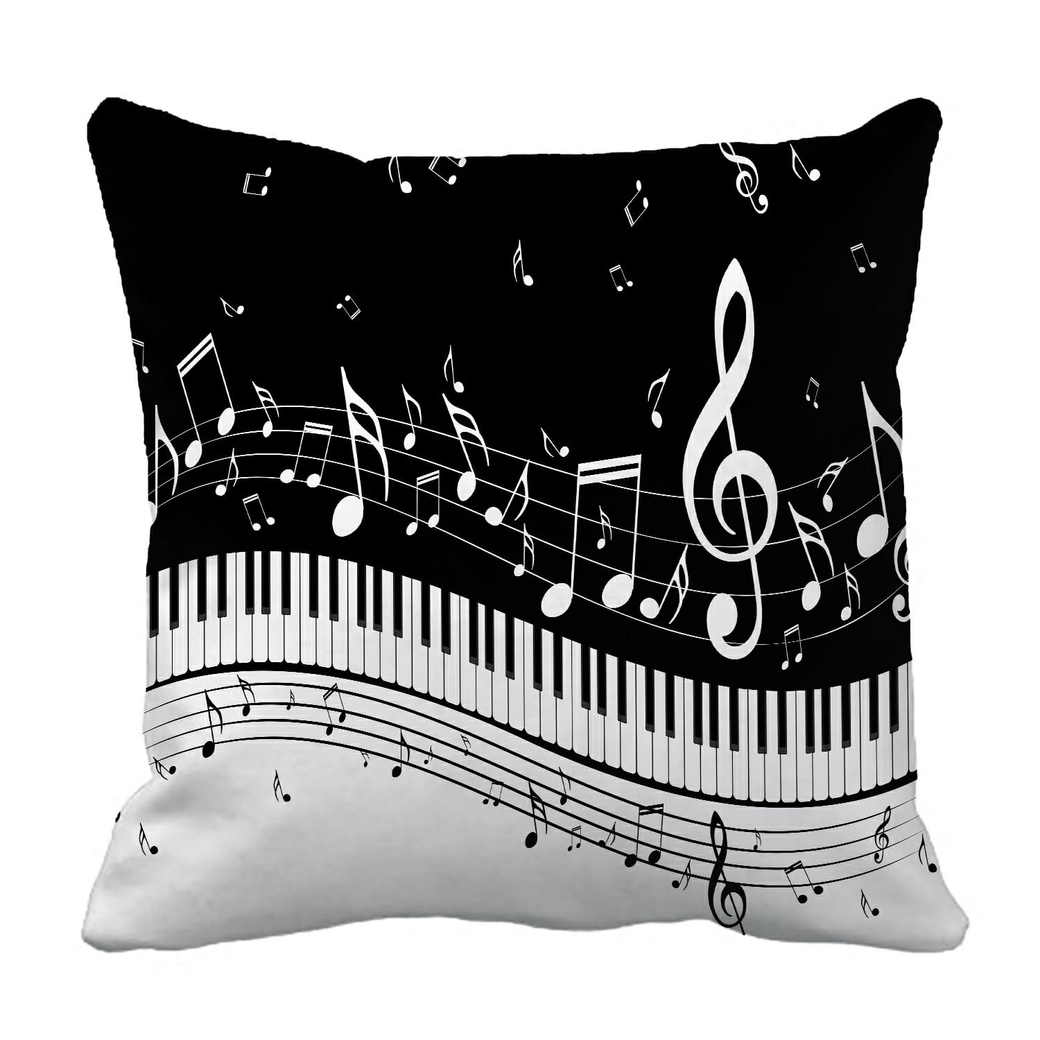 ECZJNT piano keys with musical notes Pillow Case Pillow Cover Cushion Cover 16x16 Inch